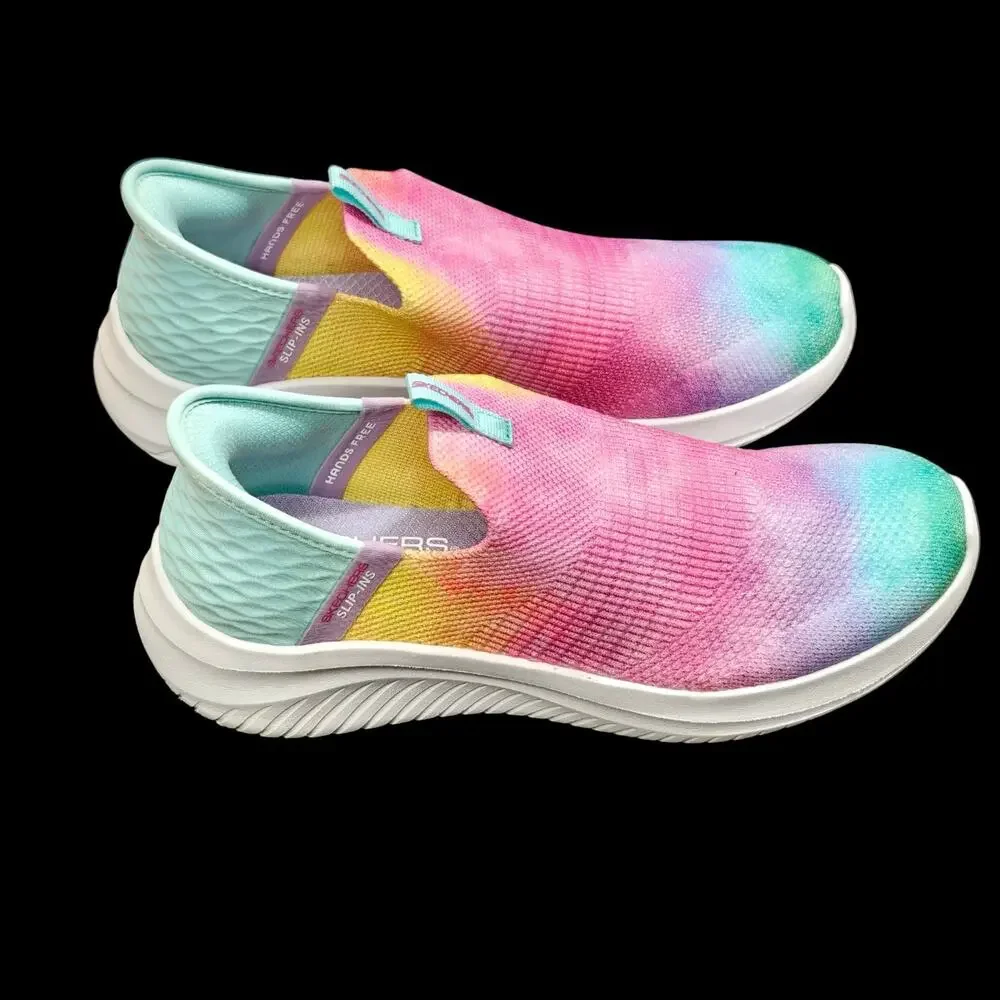 Skechers Slip-Ins Ultra Flex 3.0 Pastel Cloud Sneakers Girls Size 4.5 Kids Shoes